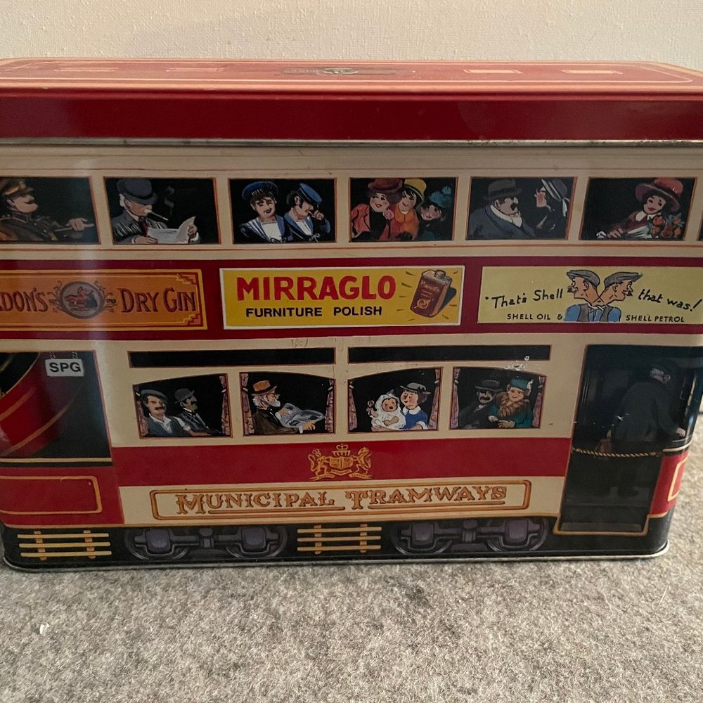 Vintage American Cable Car Tin Ghirardelli 90's Biscuit Tin #690